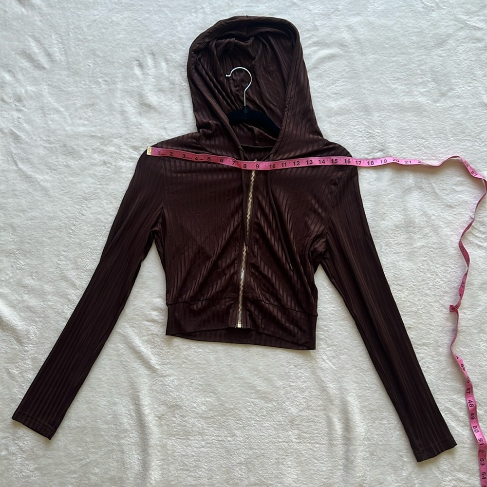 Rib knit drawstring hoodie and leggings 2pc set